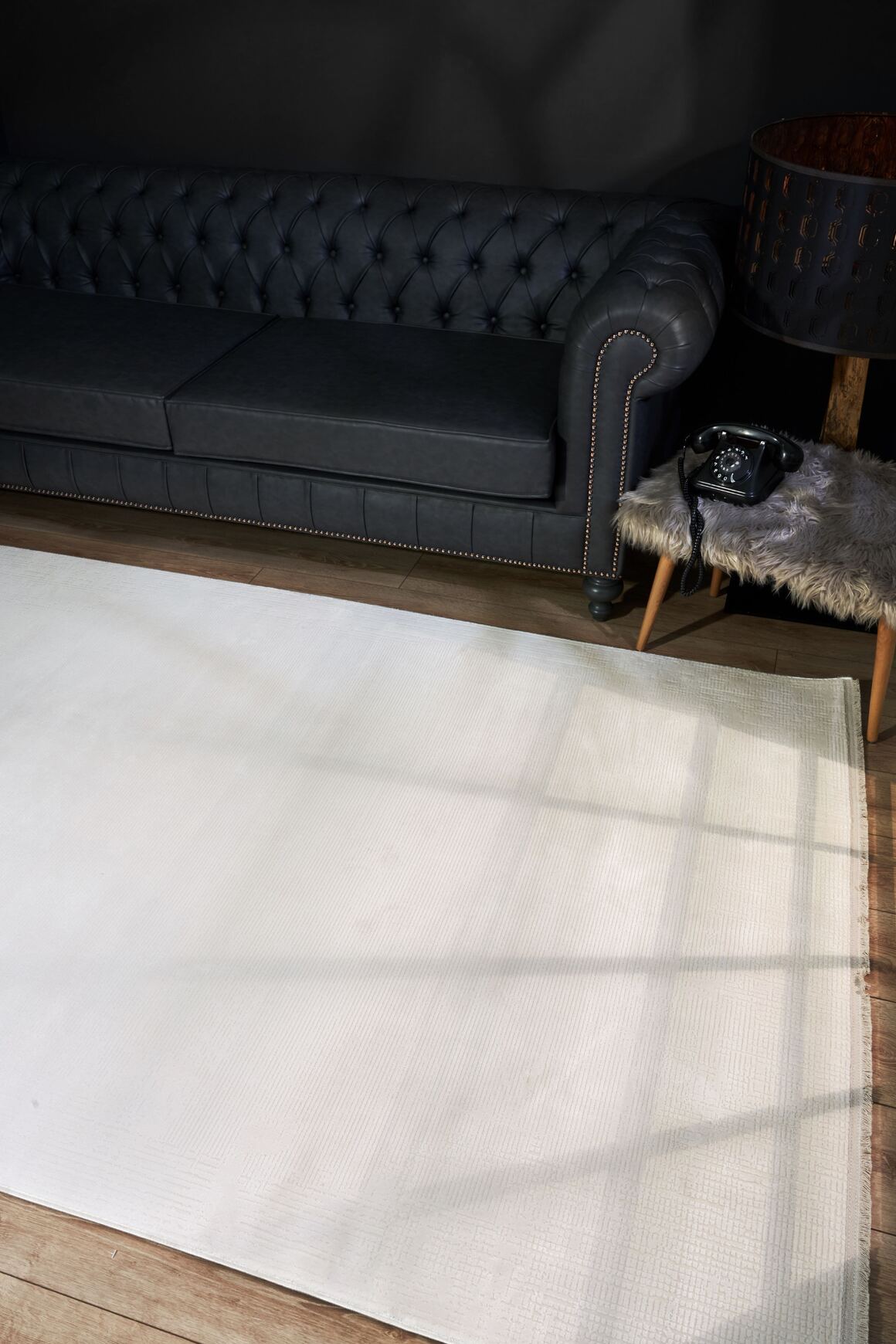 Serenity 7821 Krem - Viskon Dokuma Halı | Modern Gri Salon Halısı